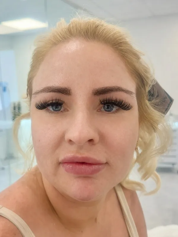 Microblading result — soft natural strokes